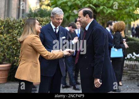 Maurizio Leo Stellvertretender Minister für Wirtschaft und Finanzen anlässlich der Feierlichkeiten zum 94. Jahrestag der Lateranpakte und zum 39. Jahrestag der Stockfoto