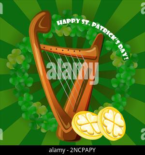 Amphora für fröhliche Musik und die Feier von St. Tag Der Patricks Stock Vektor