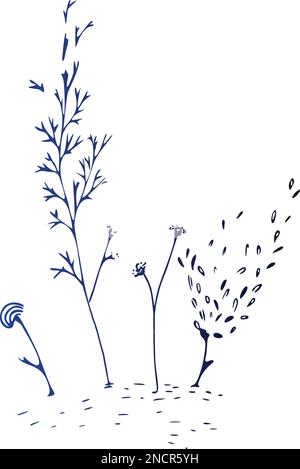 Beim Zeichnen von Grafiken werden Elemente aus Vektorsymbolen zurückgelassen. Stock Vektor