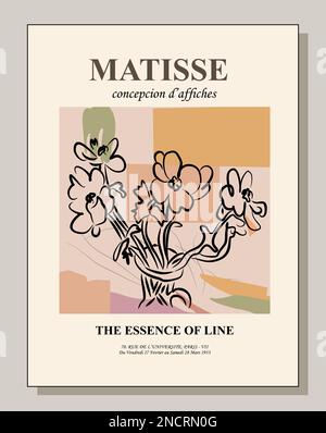 Abstraktes Matisse-Poster in modernen Pastellfarben. Stock Vektor