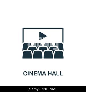 Cinema-Hall-Symbol. Einfarbiges einfaches Schild aus der Unterhaltungskollektion. Cinema Hall-Symbol für Logo, Vorlagen, Webdesign und Infografiken. Stock Vektor
