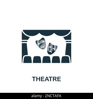 Theatersymbol. Einfarbiges einfaches Schild aus der Unterhaltungskollektion. Theatersymbol für Logo, Vorlagen, Webdesign und Infografiken. Stock Vektor