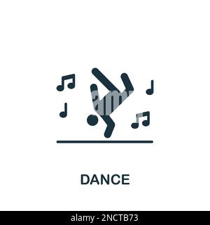 Tanzsymbol. Einfarbiges einfaches Schild aus der Unterhaltungskollektion. Dance-Symbol für Logo, Vorlagen, Webdesign und Infografiken. Stock Vektor