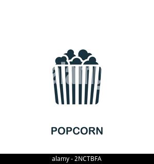 Popcorn-Symbol. Einfarbiges einfaches Schild aus der Unterhaltungskollektion. Popcorn-Symbol für Logo, Vorlagen, Webdesign und Infografiken. Stock Vektor