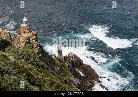 Neuer Leuchtturm in Cape Point, Südafrika. Der südlichste Punkt des afrikanischen Kontinents Stockfoto