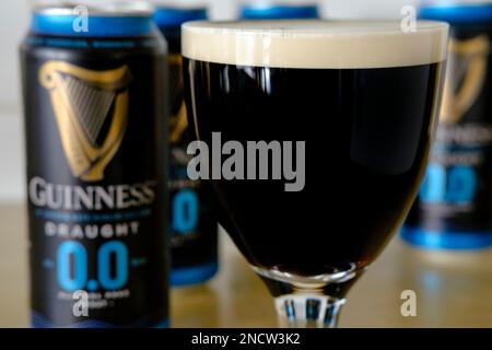 Guinness 0,0 alkoholfreies Bier. Stockfoto