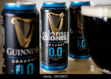 Guinness 0,0 alkoholfreies Bier. Stockfoto