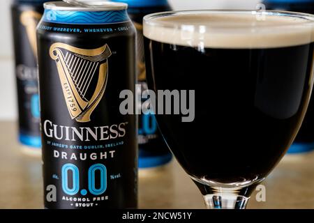 Guinness 0,0 alkoholfreies Bier. Stockfoto