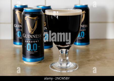 Guinness 0,0 alkoholfreies Bier. Stockfoto