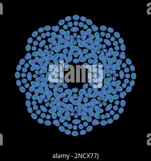 Nahtloses Vektormuster aus Buntglas, Hintergrund. Kreisförmige Blumenformen. Blumenmotiv-Textur. Farbenfrohe Mosaikdekoration. Blumenmandala Stock Vektor