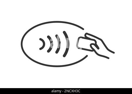 Kontaktloses NFC-Symbol für kabelloses Pay-TV in Schwarz Stock Vektor