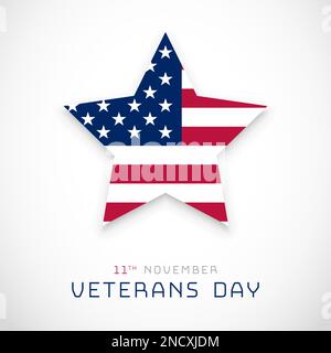 Veterans Day, 11. November mit Sternenflagge der USA Stock Vektor