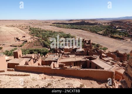 Blick auf die Festung Ait Ben-haddou in der Nähe von Ouarzazate. UNESCO-Weltkulturerbe Stockfoto