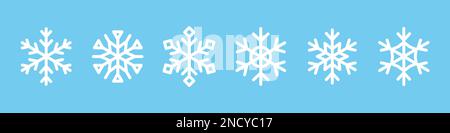 Snowflake Icons Kollektion. Set mit Weihnachtssymbolen für Schneeflocken Stock Vektor