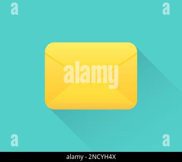 E-Mail-Umschlagsymbol mit langem Schatten. Symbol für geschlossenen Briefumschlag Stock Vektor