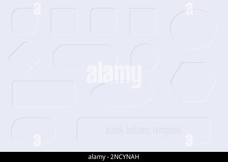 Leere Web Buttons Vorlagensammlung mit Schatten in Grau Stock Vektor