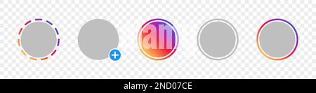 Satz von Live-Storys in sozialen Medien, Avatarrahmen für Benutzersymbole Stock Vektor