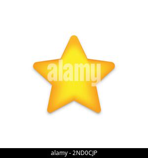 Goldenes Sternsymbol mit Schatten auf weißem Hintergrund Stock Vektor
