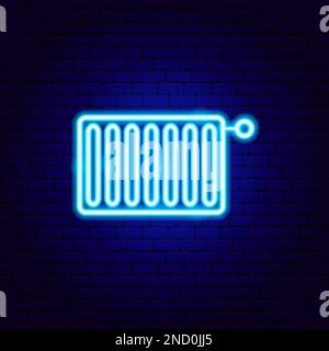 Warnschild Heizkörper Neon Stock Vektor