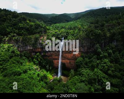 Der Bridal Veil Falls Wasserfall in Sabie, Mpumalanga in Südafrika. Stockfoto