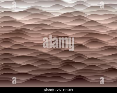 Hintergrund für abstrakte Kurven. Glätten Sie Kurven mit Farbverläufen in Braun. Authentische Vektordarstellung. Stock Vektor