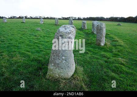 Merry Maidens Stone Circle, Penwith, Cornwall, Großbritannien – John Gollop Stockfoto