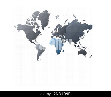 Weltkarte Kontinente. Mercator-Projektion. Schöne Vektordarstellung. Stock Vektor