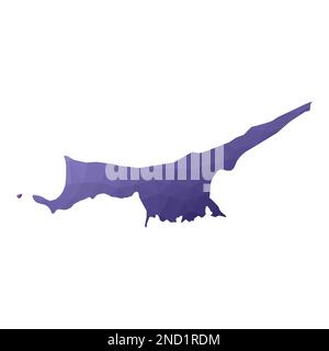 Nordzypernkarte. Geometrischer Stil für die Länderumrisse. Faszinierende violette Vektordarstellung. Stock Vektor