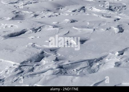 Blick auf die Winterlandschaft in den Bergen. Abstracts und Hintergründe. Texturen. Stockfoto