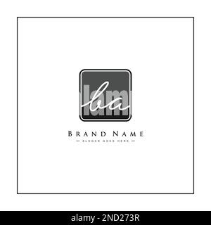 Anfängliches Signature-Logo für Letter BA – Vector-Logo-Vorlage im handgeschriebenen Signature-Stil Stock Vektor