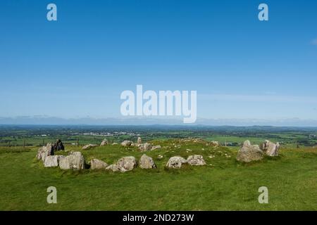 Lough Crews Ancient Stones Circle, Grafschaft Meath, Irland Stockfoto