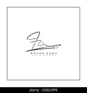 Anfängliches Signature-Logo für Letter FC – Vector-Logo-Vorlage im handgeschriebenen Signature-Stil Stock Vektor