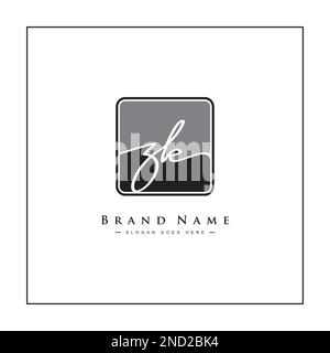 Handgeschriebenes ZK Signature Logo – Vektorlogo-Vorlage für Beauty-, Mode- und Fotobranche Stock Vektor