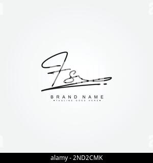 Einfaches Signature-Logo für Alphabet FS – handschriftliche Signatur für Fotografie- und Modegeschäfte Stock Vektor