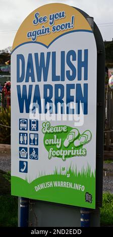 Ein Schild in Dawlish Warren, South Devon. Stockfoto