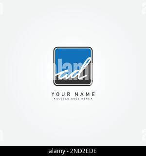 Einfaches Signature-Logo für Werbespot mit Buchstabe – handschriftliche Signatur für Fotografie- und Modegeschäft Stock Vektor