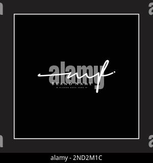 MF-Erstlogo im Signature-Stil für Fotografie und Modegeschäft – handgezogener Signature-Logo-Vektor Stock Vektor