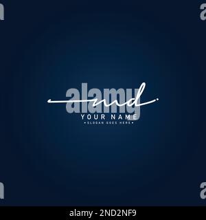 Handgeschriebenes Signature-Logo für den Anfangsbuchstaben MD – Vector-Logo-Vorlage für die Buchstaben M und D. Stock Vektor