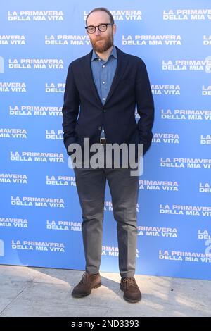 Rom, Italien. 15. Februar 2023. Michele Astori nimmt an der Fotokonferenz des Films „La primavera della Mia vita“ im Garten des Hotel Bernini Teil. (Foto: Mario Cartelli/SOPA Images/Sipa USA) Guthaben: SIPA USA/Alamy Live News Stockfoto