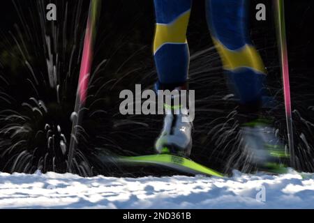 Oberhof, Deutschland. 15. Februar 2023. Biathlon: Weltmeisterschaft, Individuum 15 km, Frauen. Anna Magnusson aus Schweden in Aktion. Kredit: Hendrik Schmidt/dpa/Alamy Live News Stockfoto