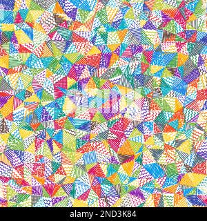 Hintergrund für Skizze mit niedrigem Poly. Attraktives quadratisches Muster. Fantastischer abstrakter Hintergrund. Vektorabbildung. Stock Vektor