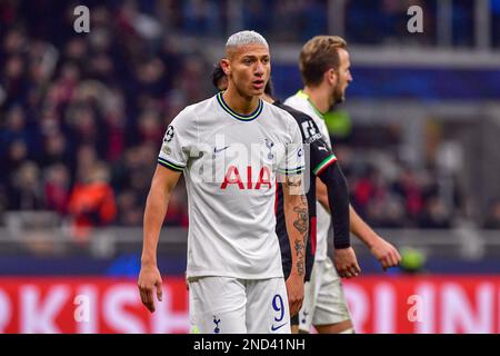 Mailand, Italien. 14. Februar 2023. Richarlison (9) von Tottenham Hotspur, gesehen während des UEFA Champions League-Spiels zwischen AC Milan und Tottenham Hotspur in San Siro in Mailand. (Foto: Gonzales Photo/Alamy Live News Stockfoto