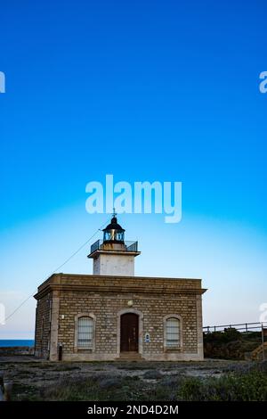 Far de s'Arenella - Far de Punta Sarnella - Leuchtturm in Port de la Selva, Katalonien Stockfoto