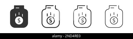 Spar Geld Icons Kollektion in zwei verschiedenen Styles und verschiedenen Strichen. Vektordarstellung EPS10 Stock Vektor