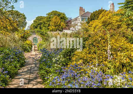 Garden of Preston Manor, ein historisches Herrenhaus aus dem 17. Jahrhundert in Brighton, East Sussex, Südengland Stockfoto