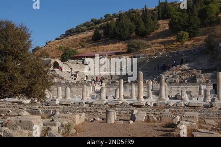 Das Odeon des antiken Ephesus, ein kleines, halbrunde Theater, das ursprünglich im 2. Jahrhundert n. Chr. erbaut wurde Stockfoto