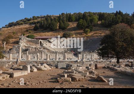 Das Odeon des antiken Ephesus, ein kleines, halbrunde Theater, das ursprünglich im 2. Jahrhundert n. Chr. erbaut wurde Stockfoto