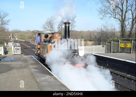 Fenchurch bewegt sich um den Bahnhof Sheffield Park. Stockfoto