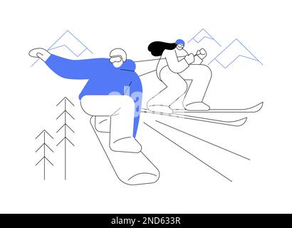 Winter Extremsport abstrakte Konzept Vektor Illustration. Stock Vektor