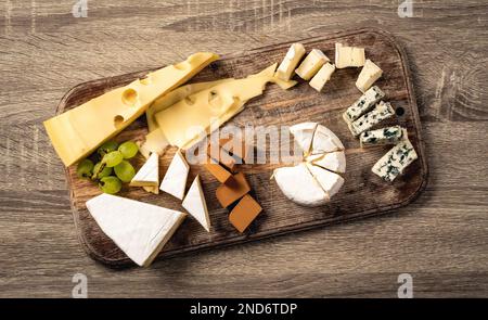 Verschiedene Käsesorten für Gourmetnahrung Stockfoto